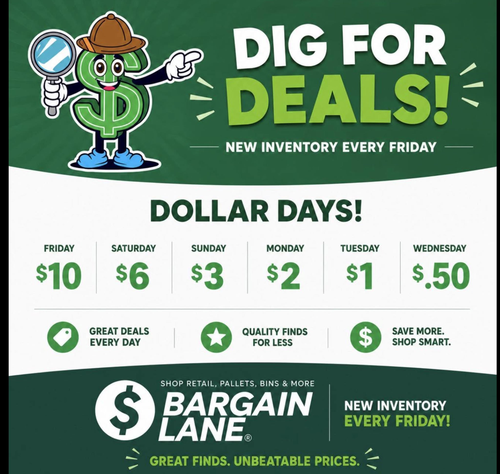 Bargain Lane flyer