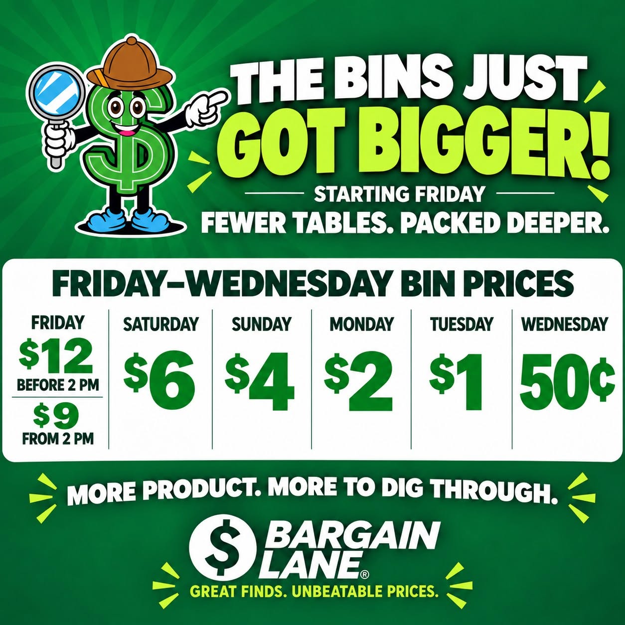 Bargain Lane flyer