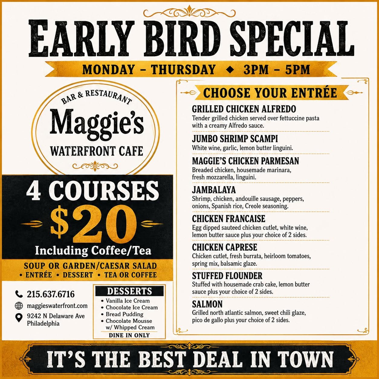Maggie's Waterfront Cafe flyer