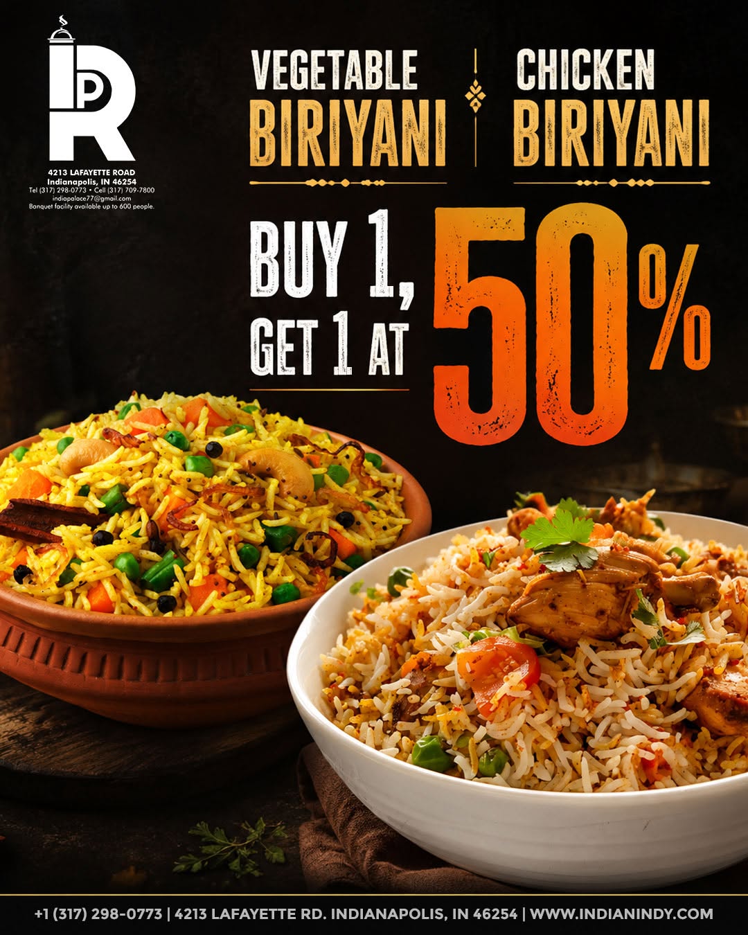 India Palace Restaurant flyer