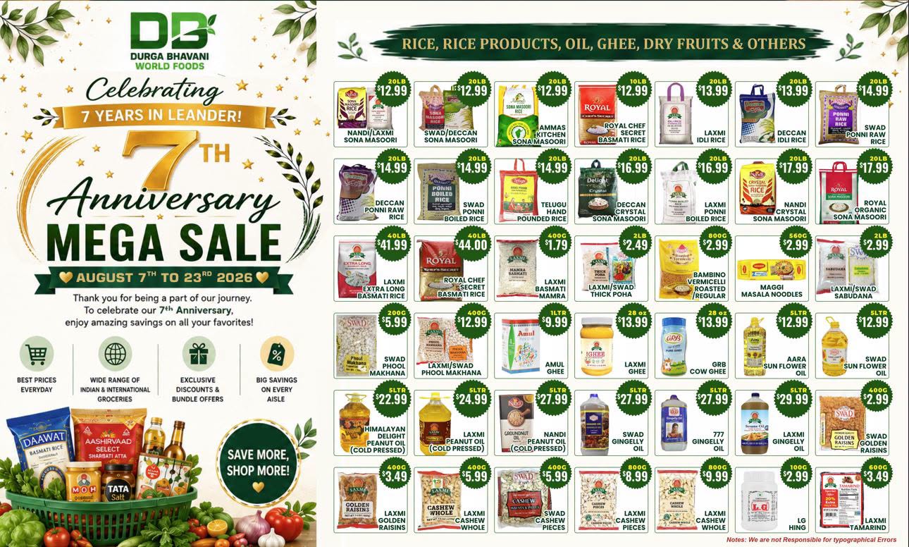 Durga Bhavani World Foods flyer