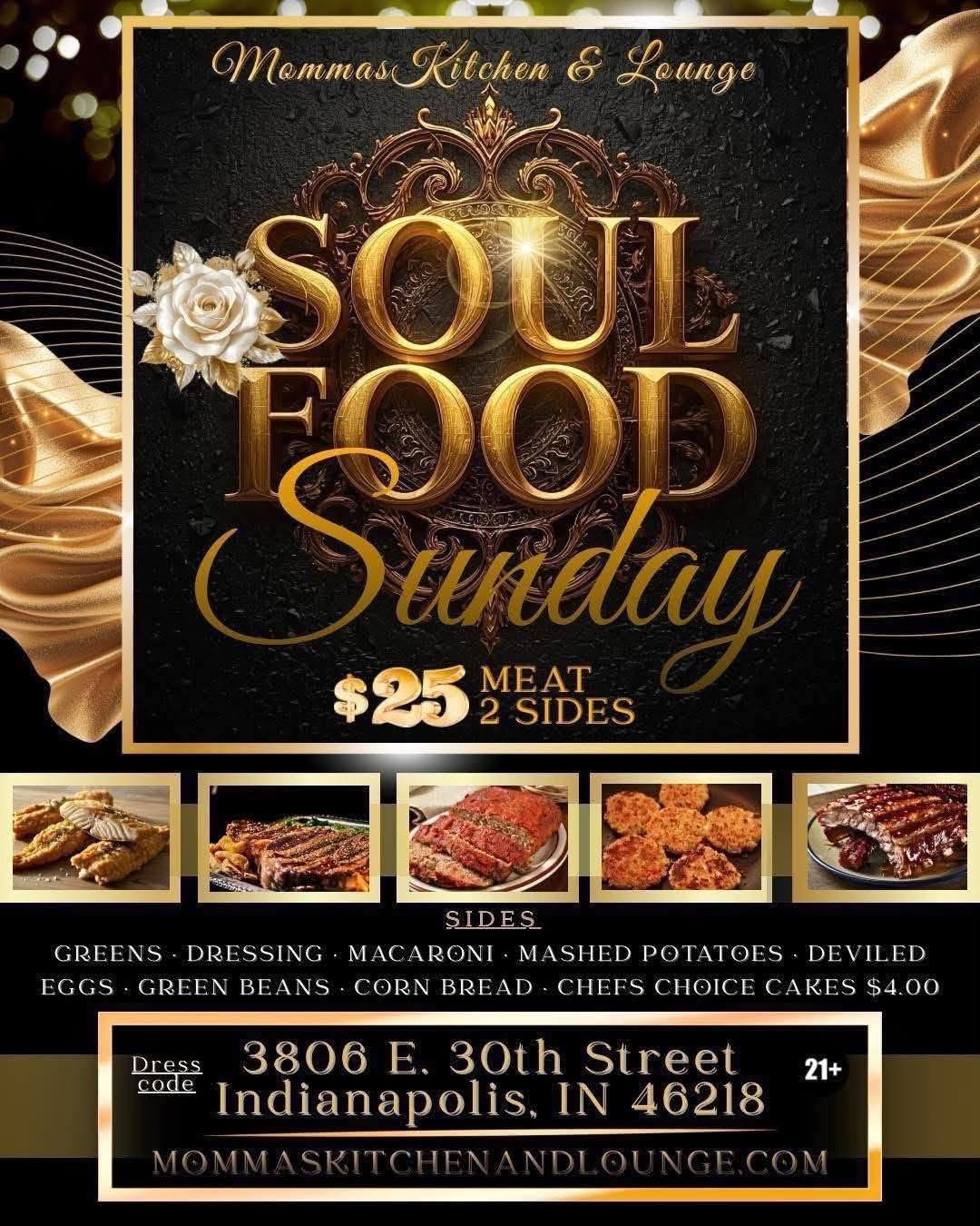 Mommas Kitchen & Lounge flyer