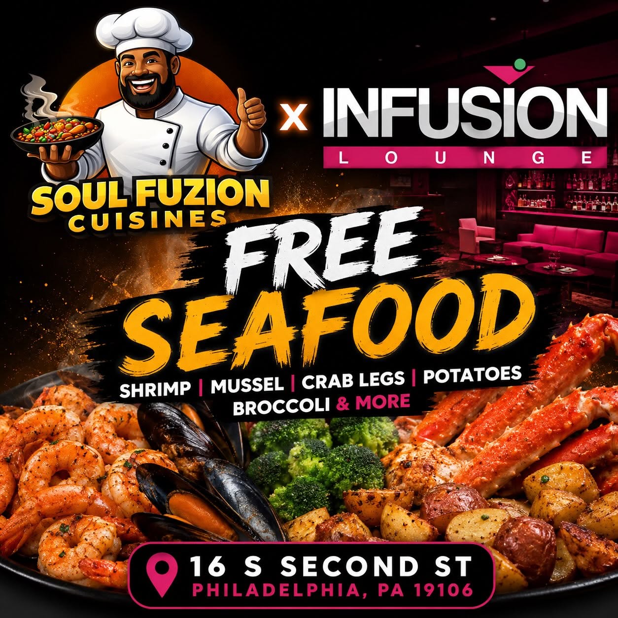 Soul Fuzion Cuisines x Infusion Lounge flyer