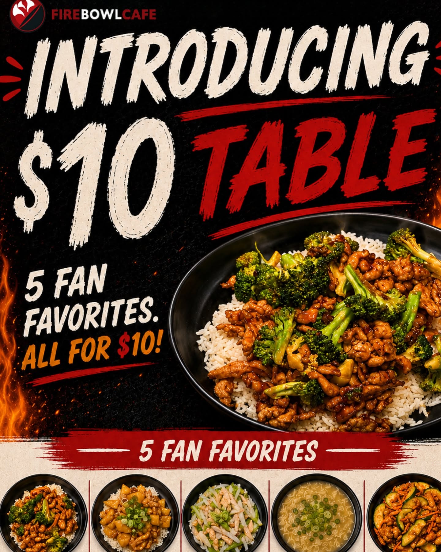 Fire Bowl Cafe flyer